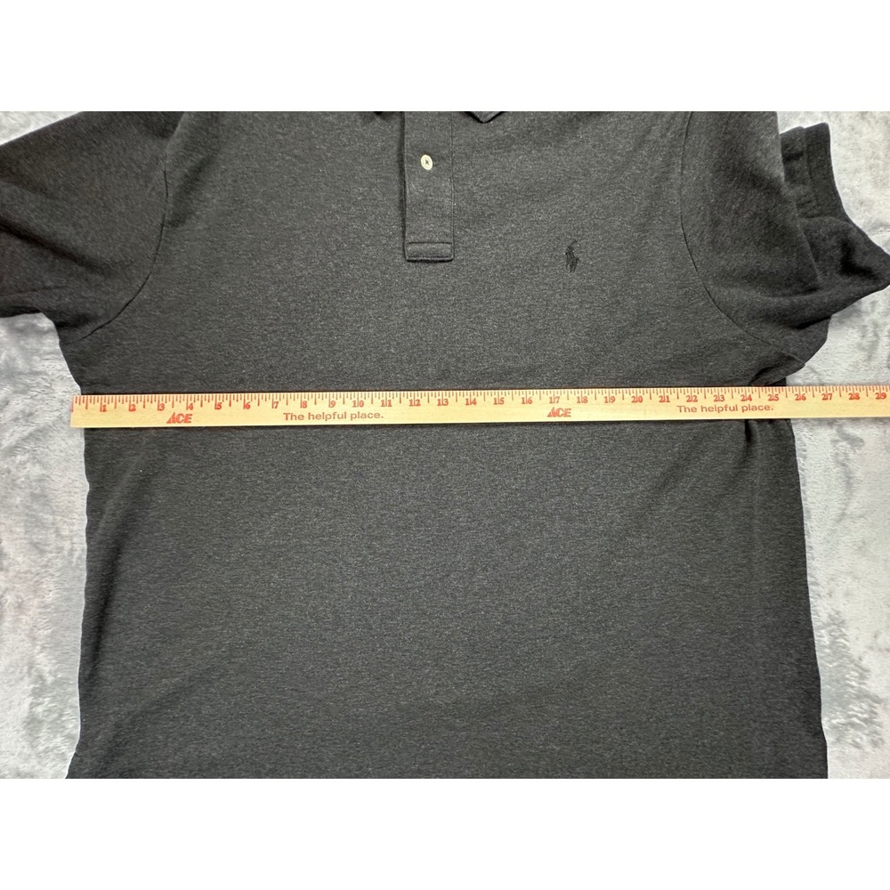 Polo Ralph Lauren Mens 2XB Charcoal Gray Heather Short Sleeve Cotton Polo Shirt - Picture 6 of 8